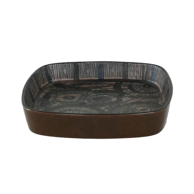 Bowl Baca, dark brown ceramics, by N. Thorsson, Royal Copenhagen, Denmark, 1970s. - DIMENSION