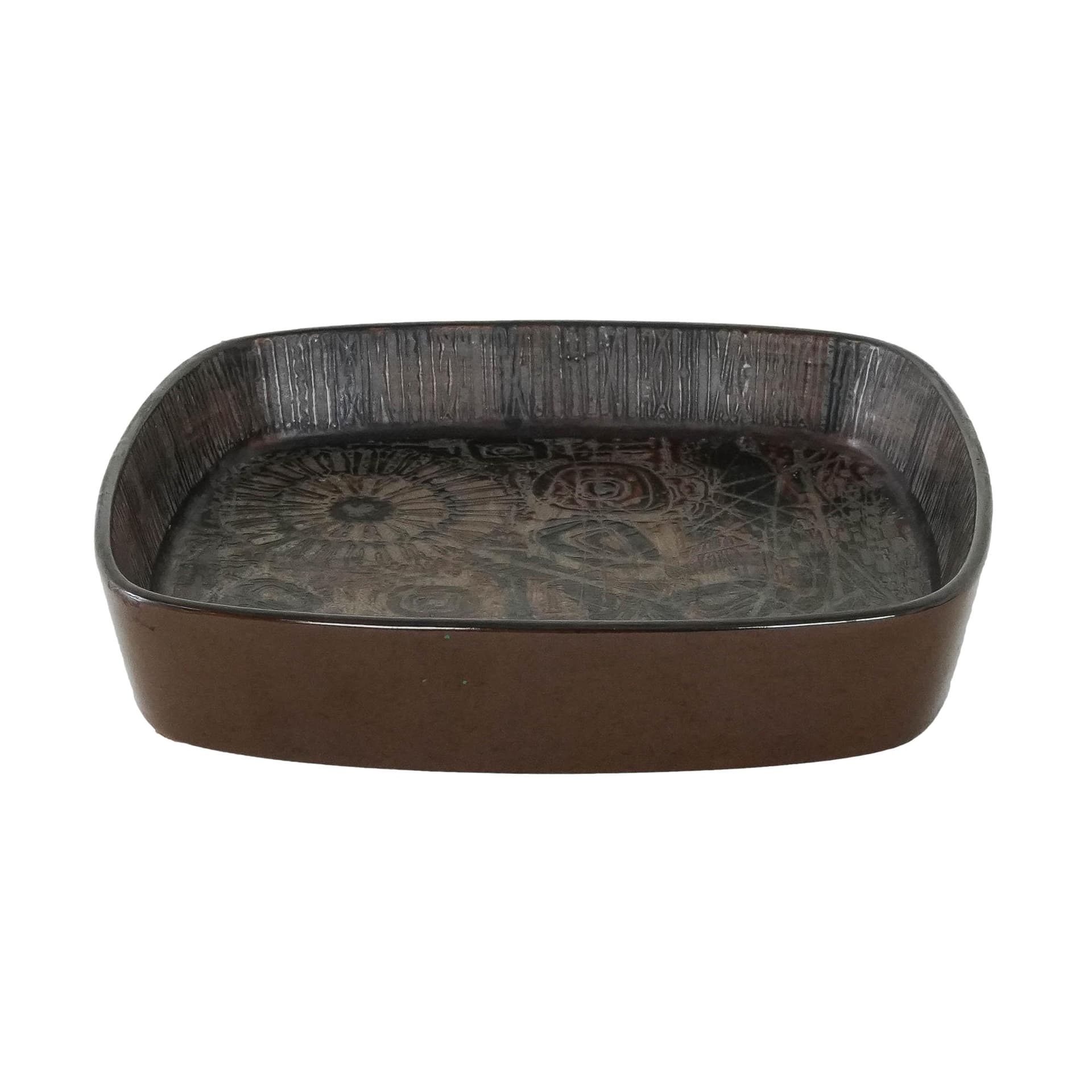 Miska Baca 26,5x26,5 cm, multikolor, ceramika, proj. N. Thorsson, Royal Copenhagen, Dania, lata 70.