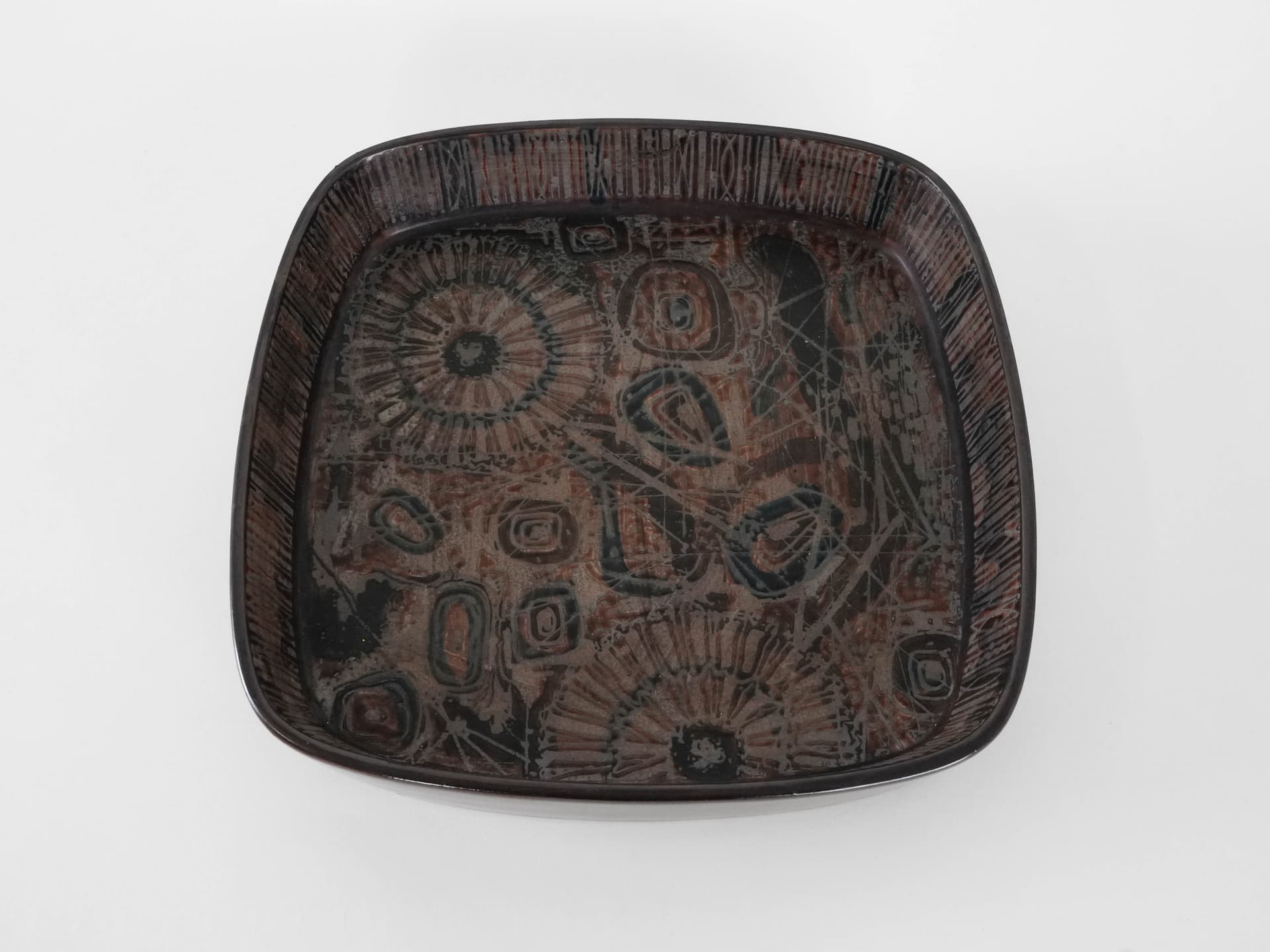 Miska Baca 26,5x26,5 cm, multikolor, ceramika, proj. N. Thorsson, Royal Copenhagen, Dania, lata 70. - 173948