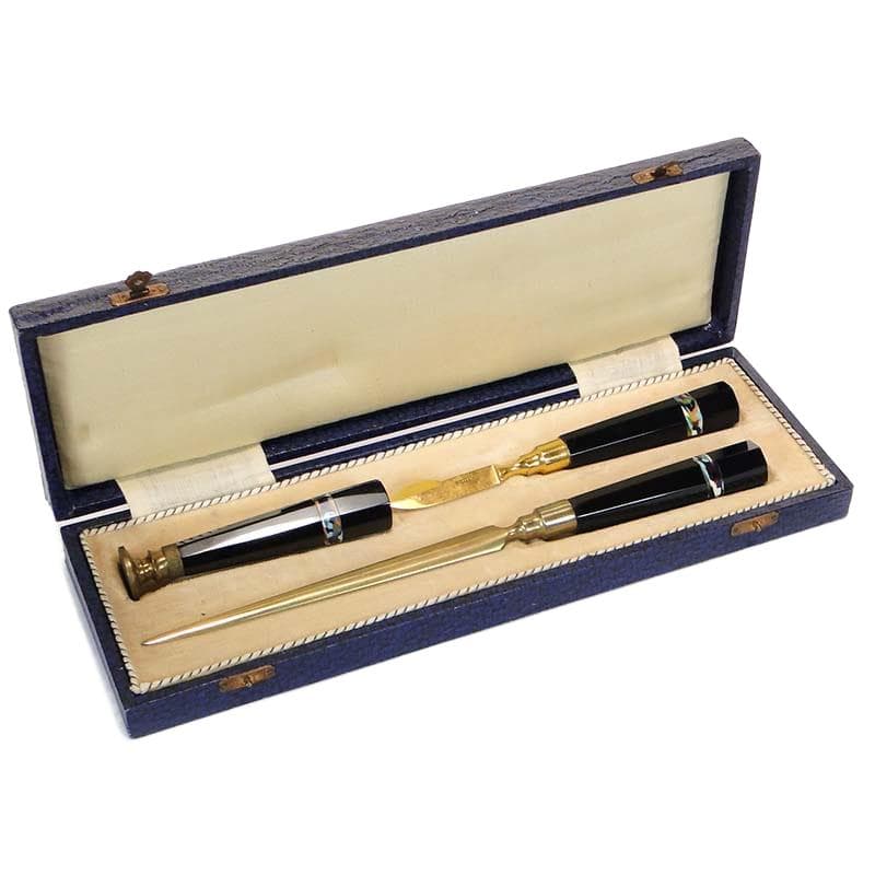 Writing set Art Deco, multicolor bakelite, Germany, 1920s.