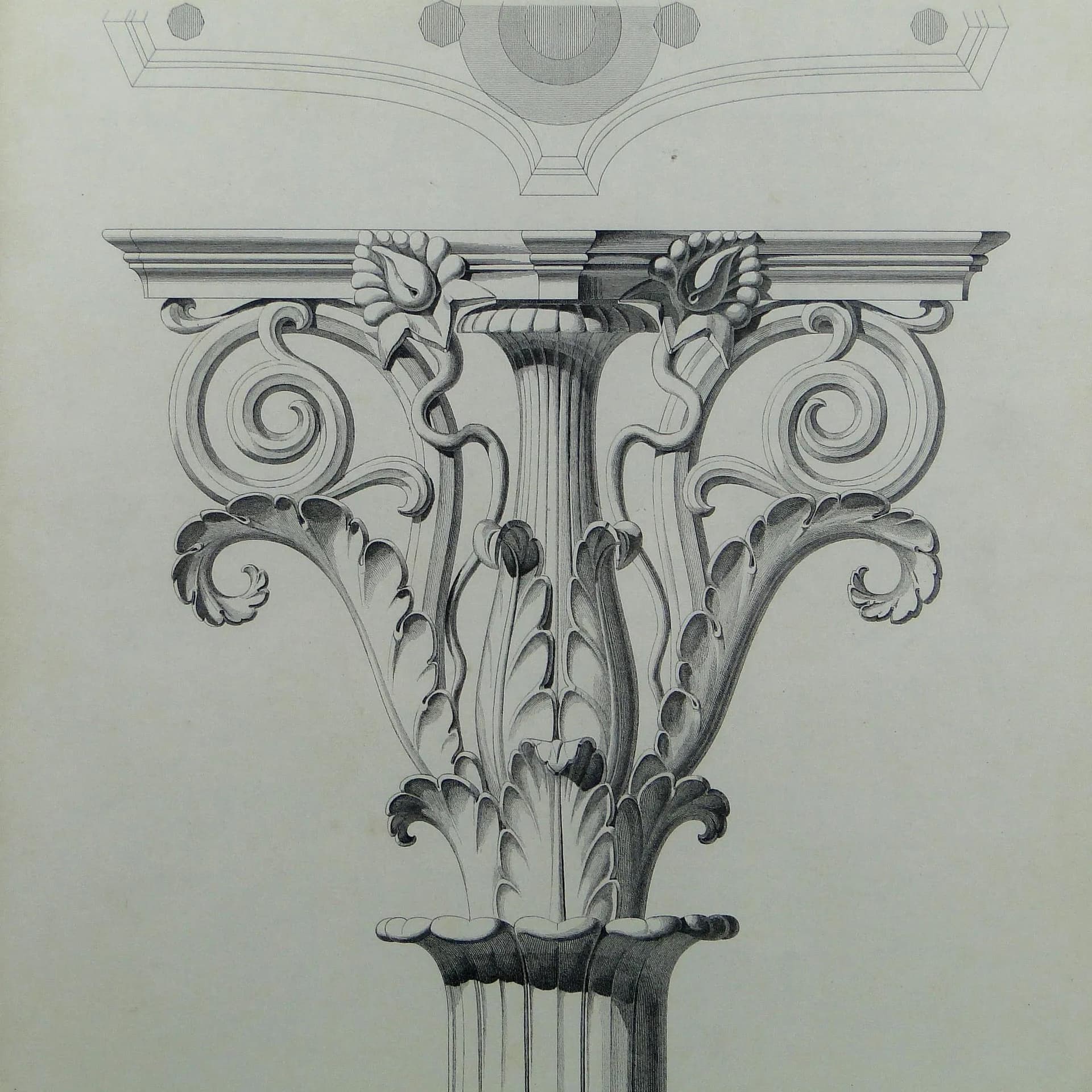 Grafika architektoniczna, szary, papier, Niemcy, XIX w. - 11581