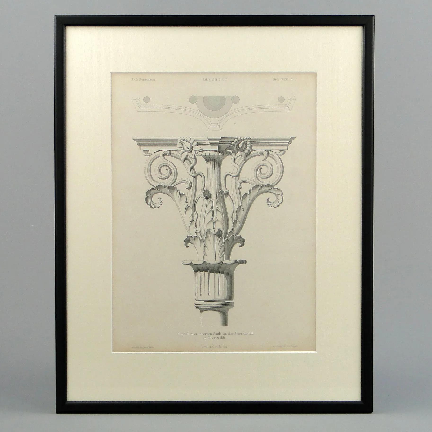 Grafika architektoniczna, szary, papier, Niemcy, XIX w. - 11574