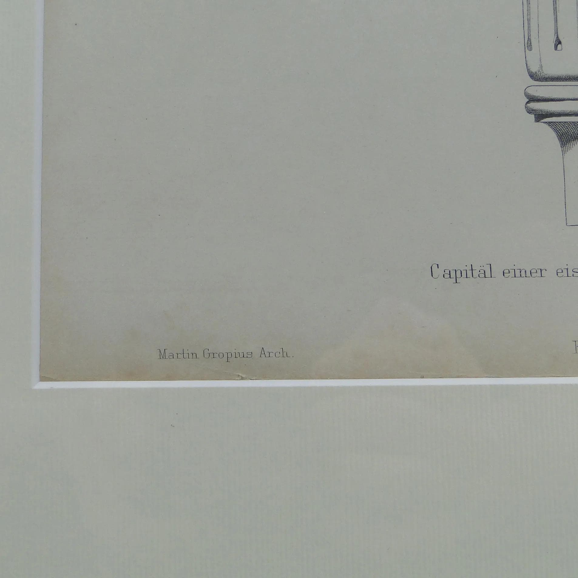 Grafika architektoniczna, szary, papier, Niemcy, XIX w. - 11582