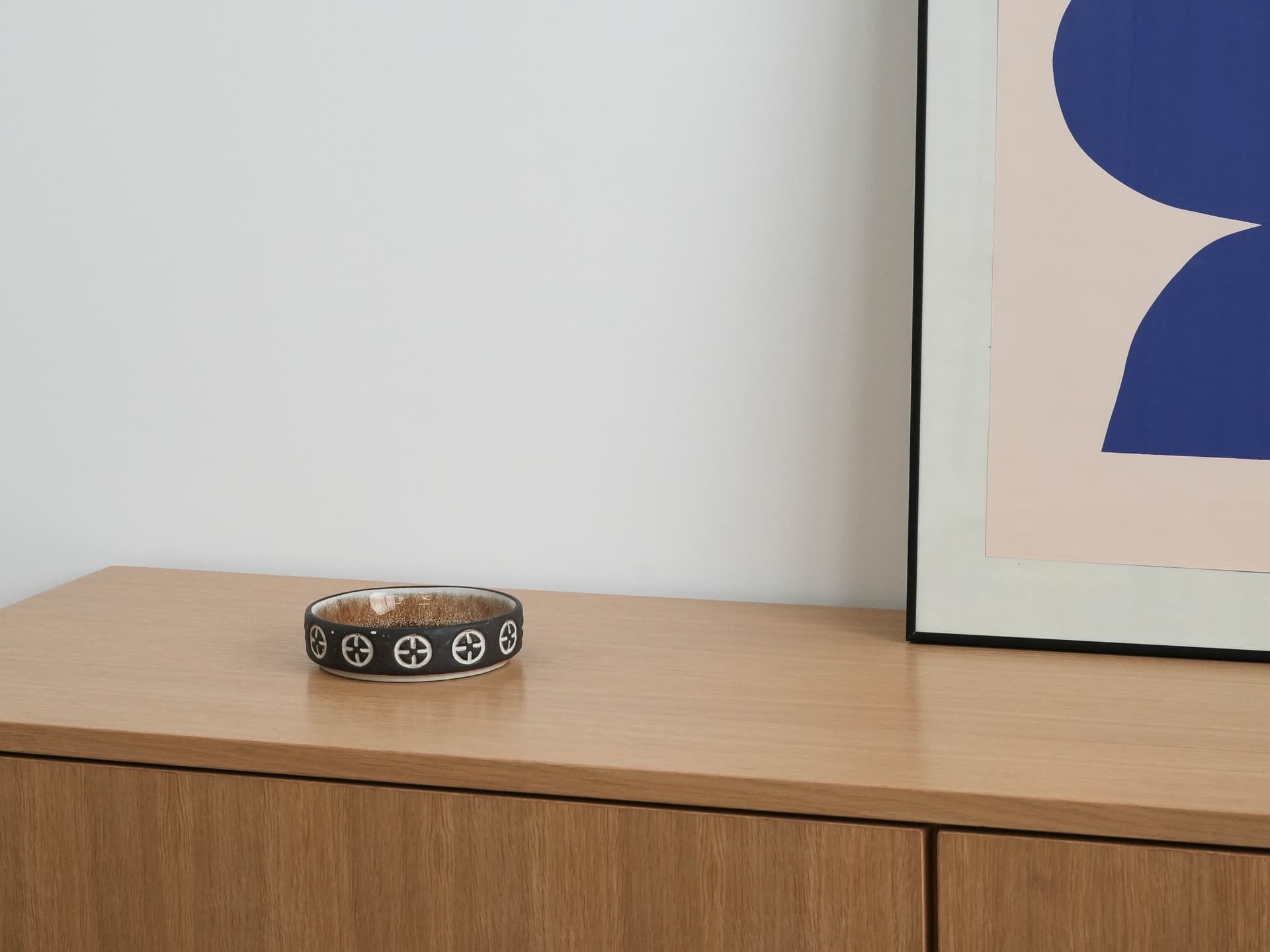 Decorative bowl, black ceramic, Frank Keramik, Denmark, 1960s. - 173966