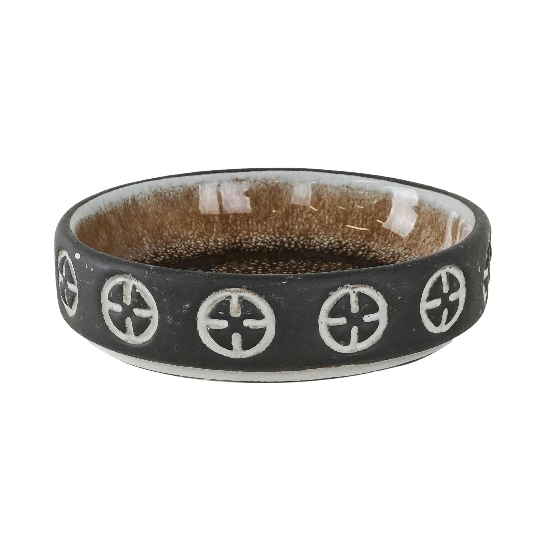 Decorative bowl, black ceramic, Frank Keramik, Denmark, 1960s.