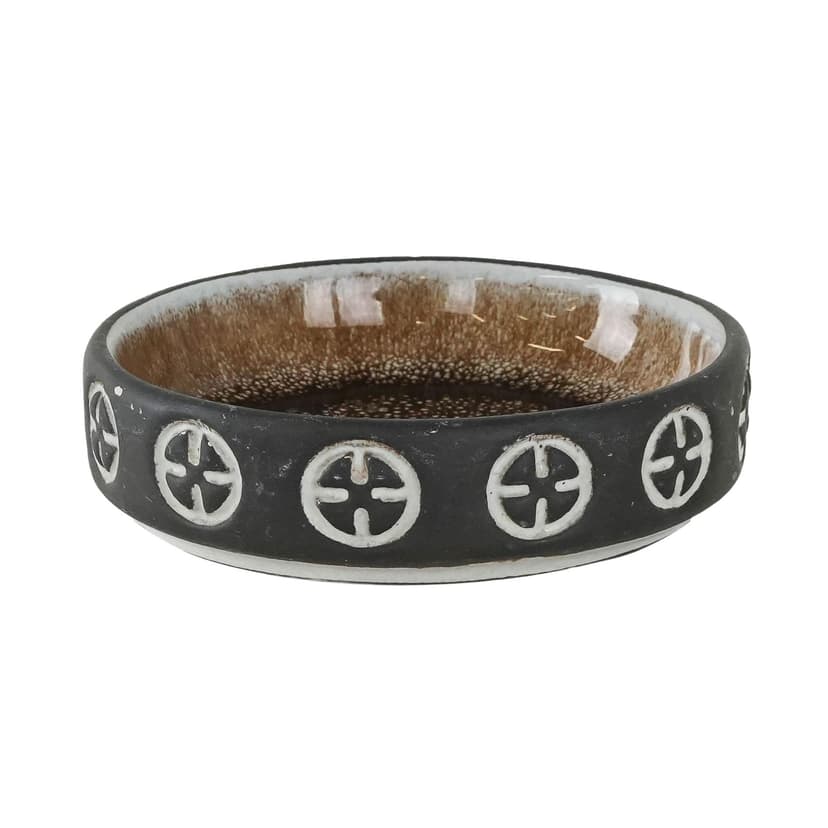 Decorative bowl, black ceramic, Frank Keramik, Denmark, 1960s.