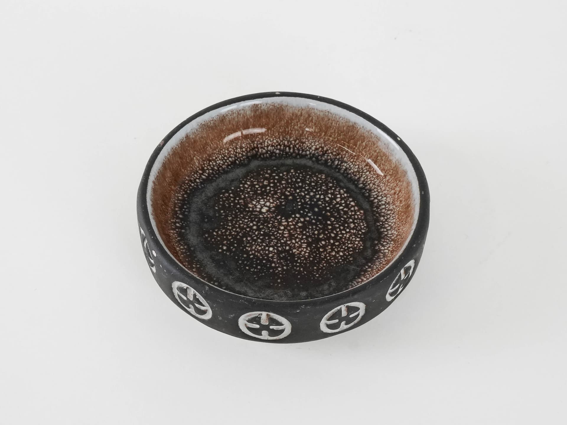 Decorative bowl, black ceramic, Frank Keramik, Denmark, 1960s. - 173963