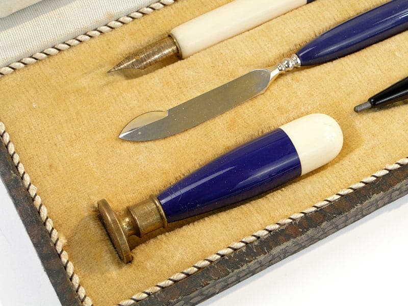 Writing set, Art Deco, multicolor, Bakelite brass, 1920s. - 173982