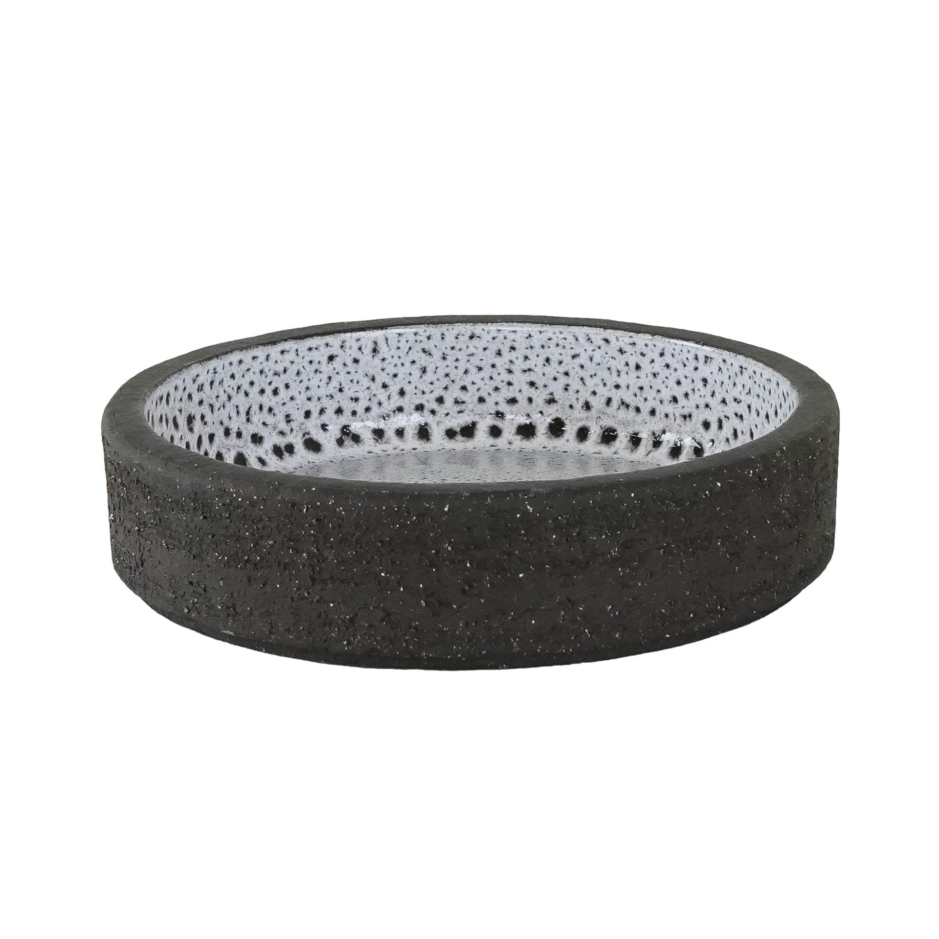 Decorative bowl, black, ceramics, Denmark, 1960s.