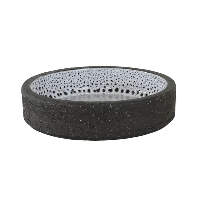 Decorative bowl, black, ceramics, Denmark, 1960s. - DIMENSION