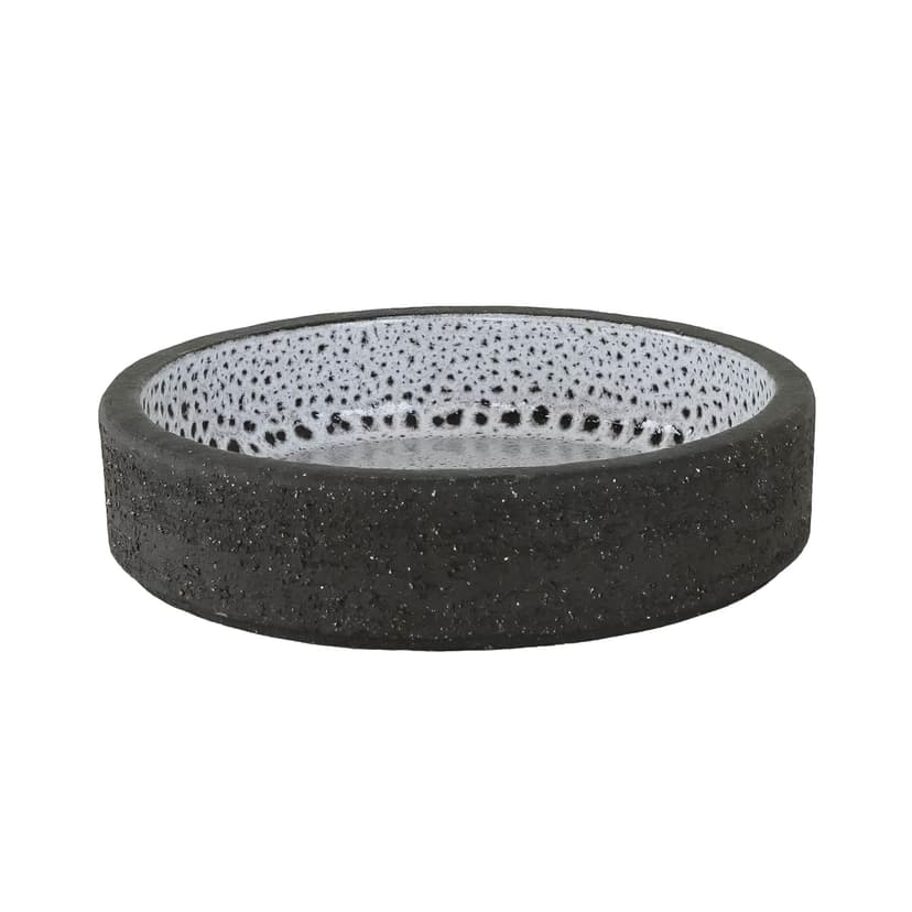 Decorative bowl, black, ceramics, Denmark, 1960s.