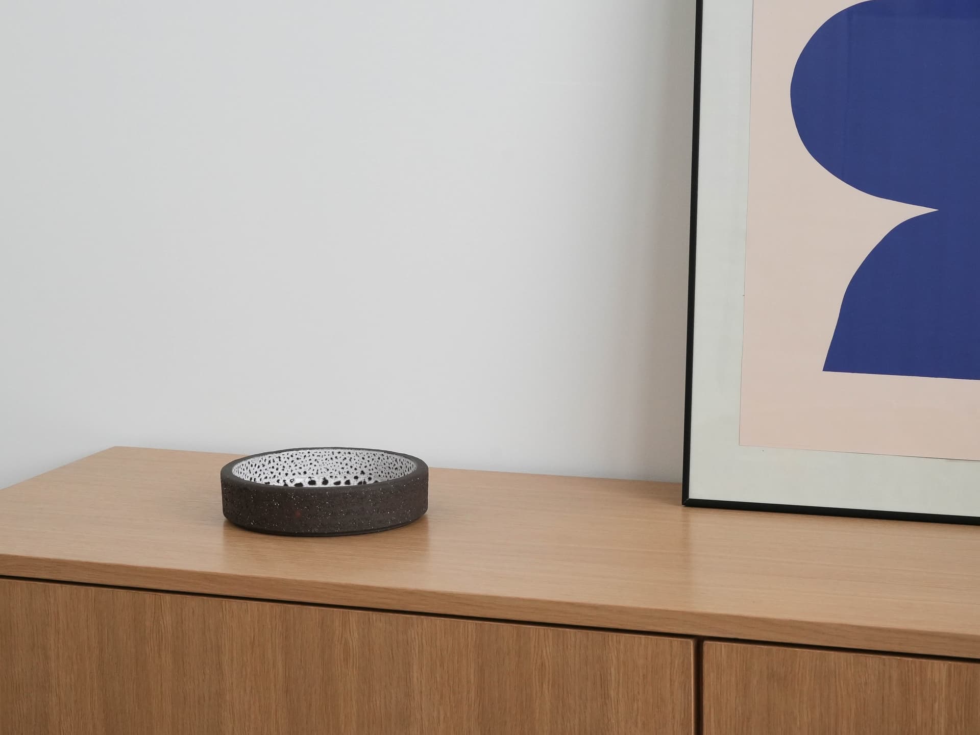 Decorative bowl, black, ceramics, Denmark, 1960s. - 173994