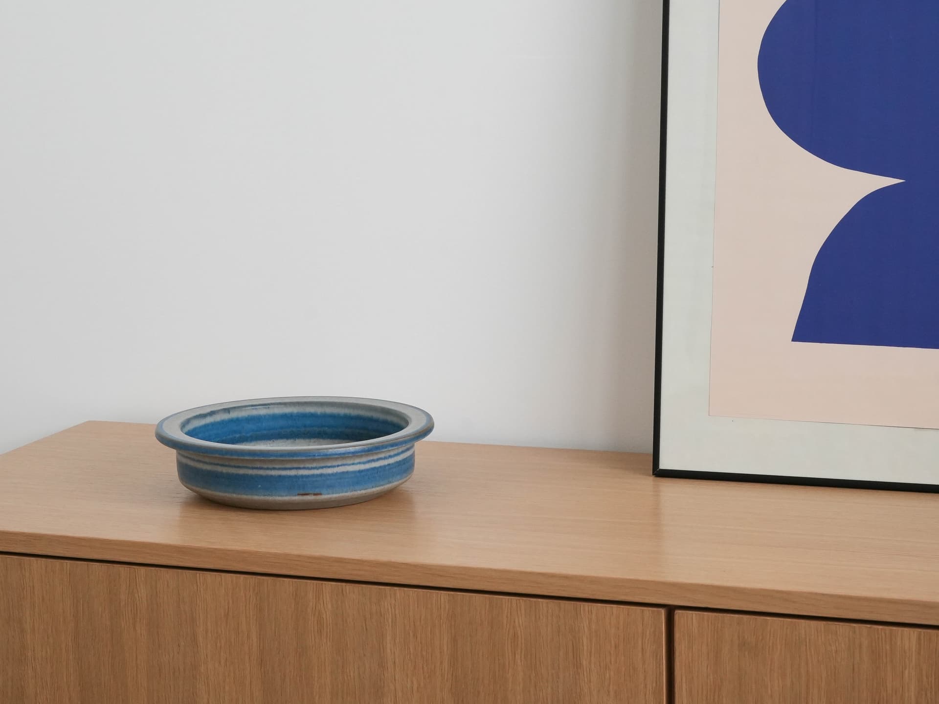 Bowl, blue stoneware, by M. Starck, Michael Andersen & Søn, Denmark, 1960s. - 173999