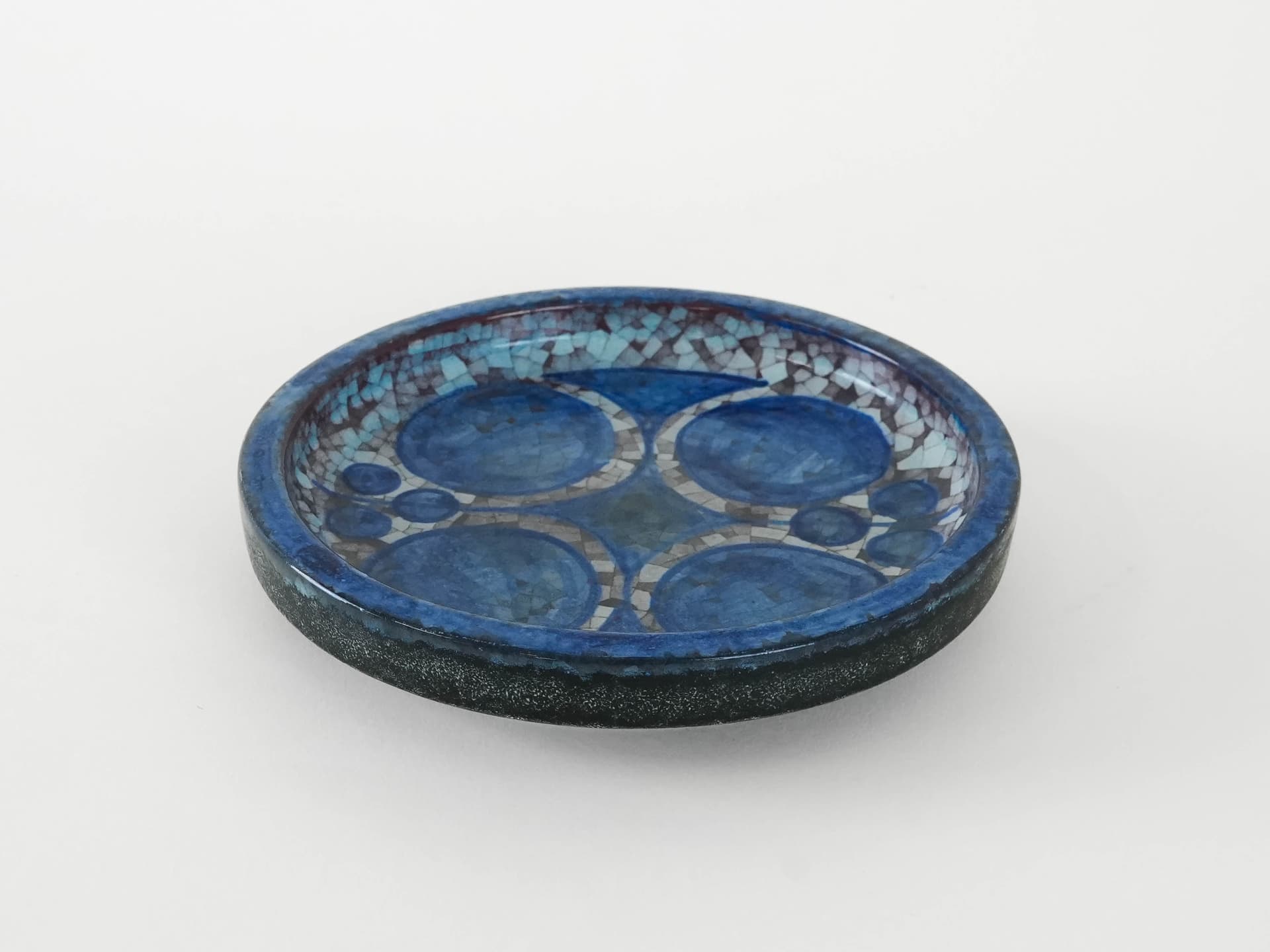 Talerz, kamionka niebieska, proj. M. Starck, Dania, lata 60. - 174003