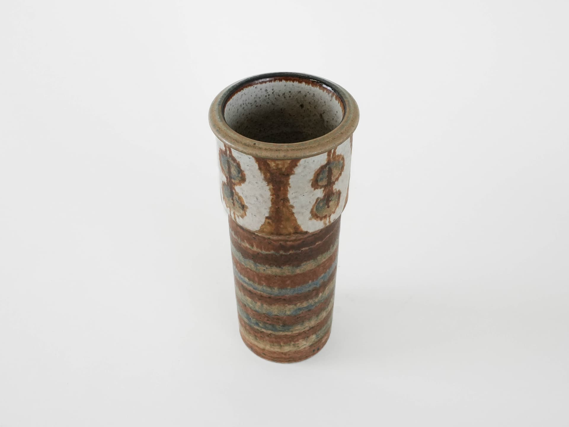 Vase, light brown ceramics, by S. Åage Jensen, Søholm, Denmark, 1960s. - 174010