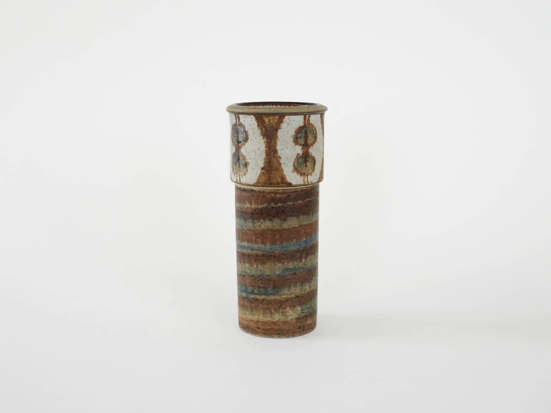 Vase, light brown ceramics, by S. Åage Jensen, Søholm, Denmark, 1960s. - 174008