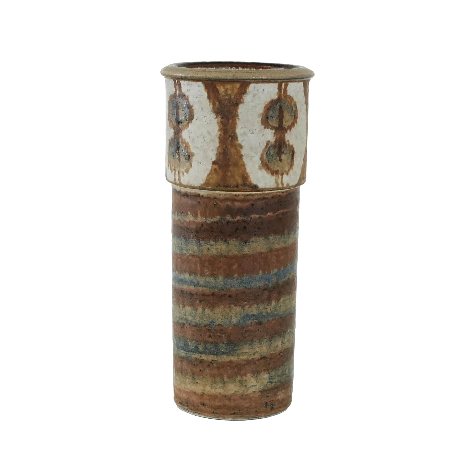 Vase, light brown ceramics, by S. Åage Jensen, Søholm, Denmark, 1960s. - 174007