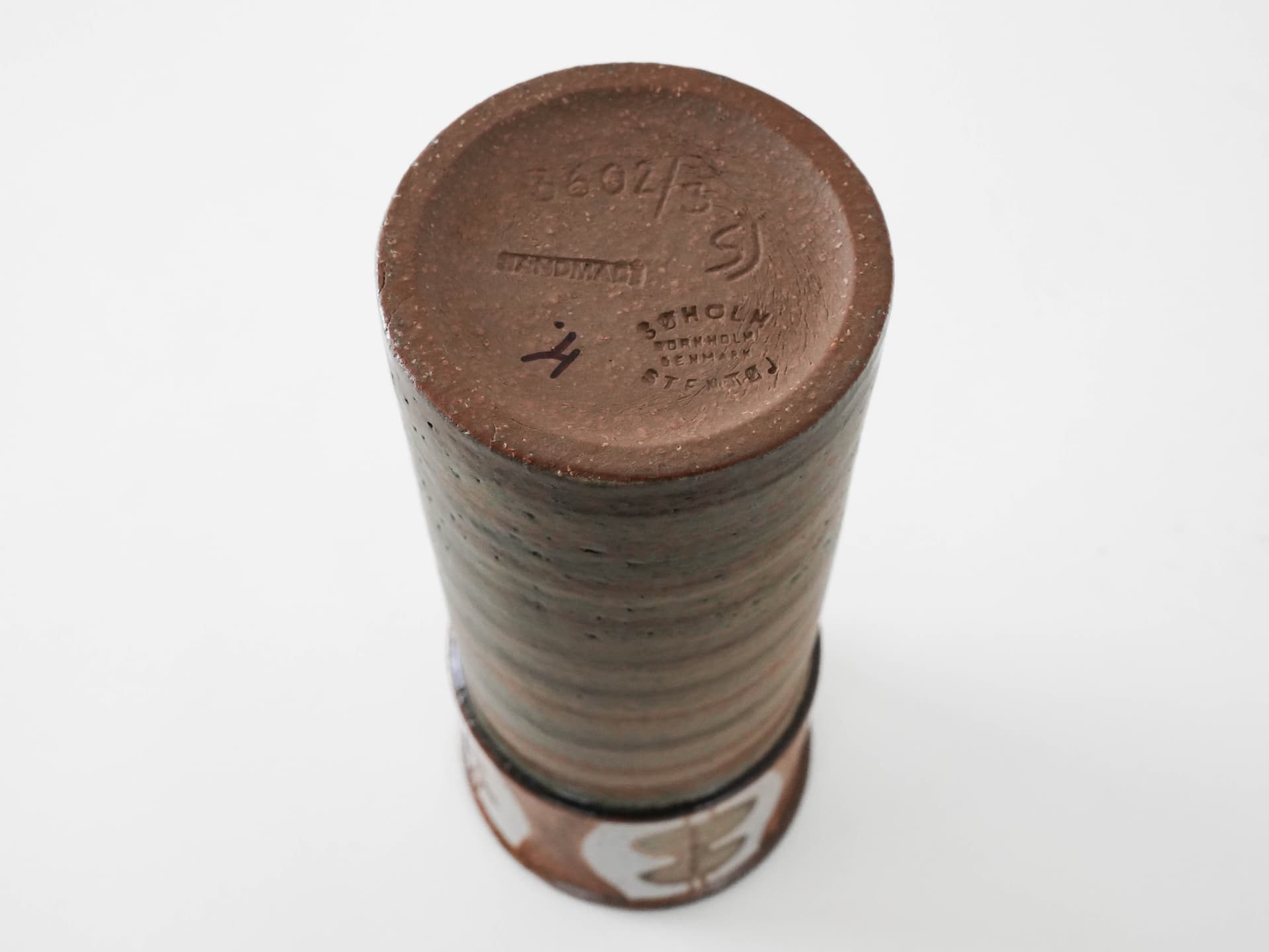 Wazon, ceramika beżowa, proj. S. Aage Jensen, Søholm, Dania, lata 60. - 174017