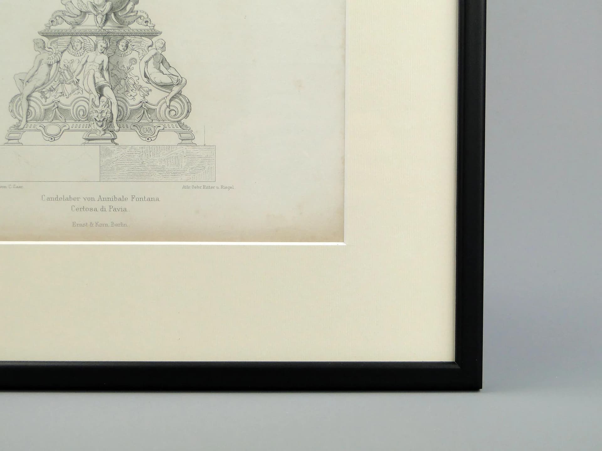 Grafika architektoniczna, czarny, papier, proj. A. Fontana, Niemcy, XIX w. - 11594