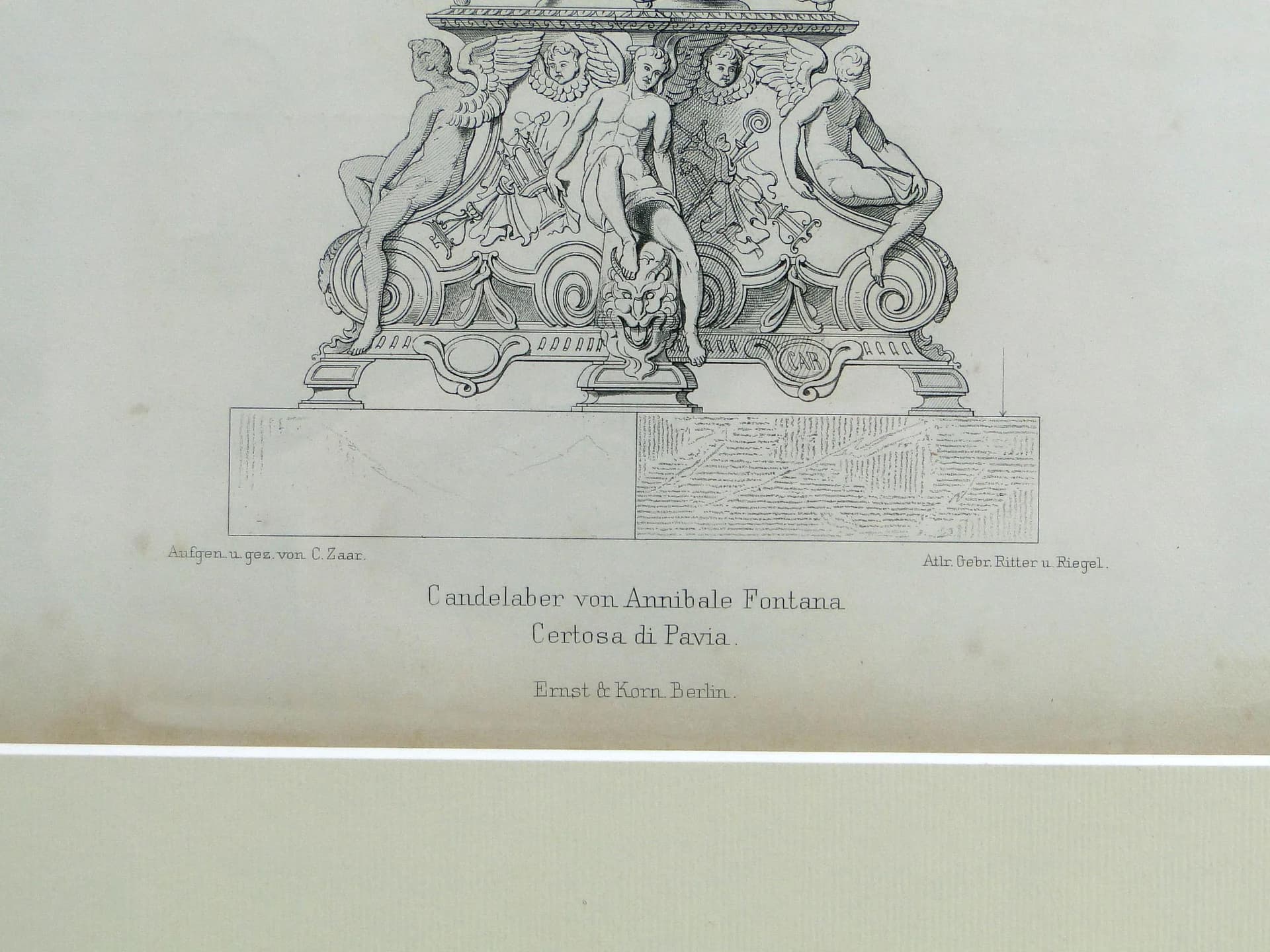 Grafika architektoniczna, czarny, papier, proj. A. Fontana, Niemcy, XIX w. - 11590