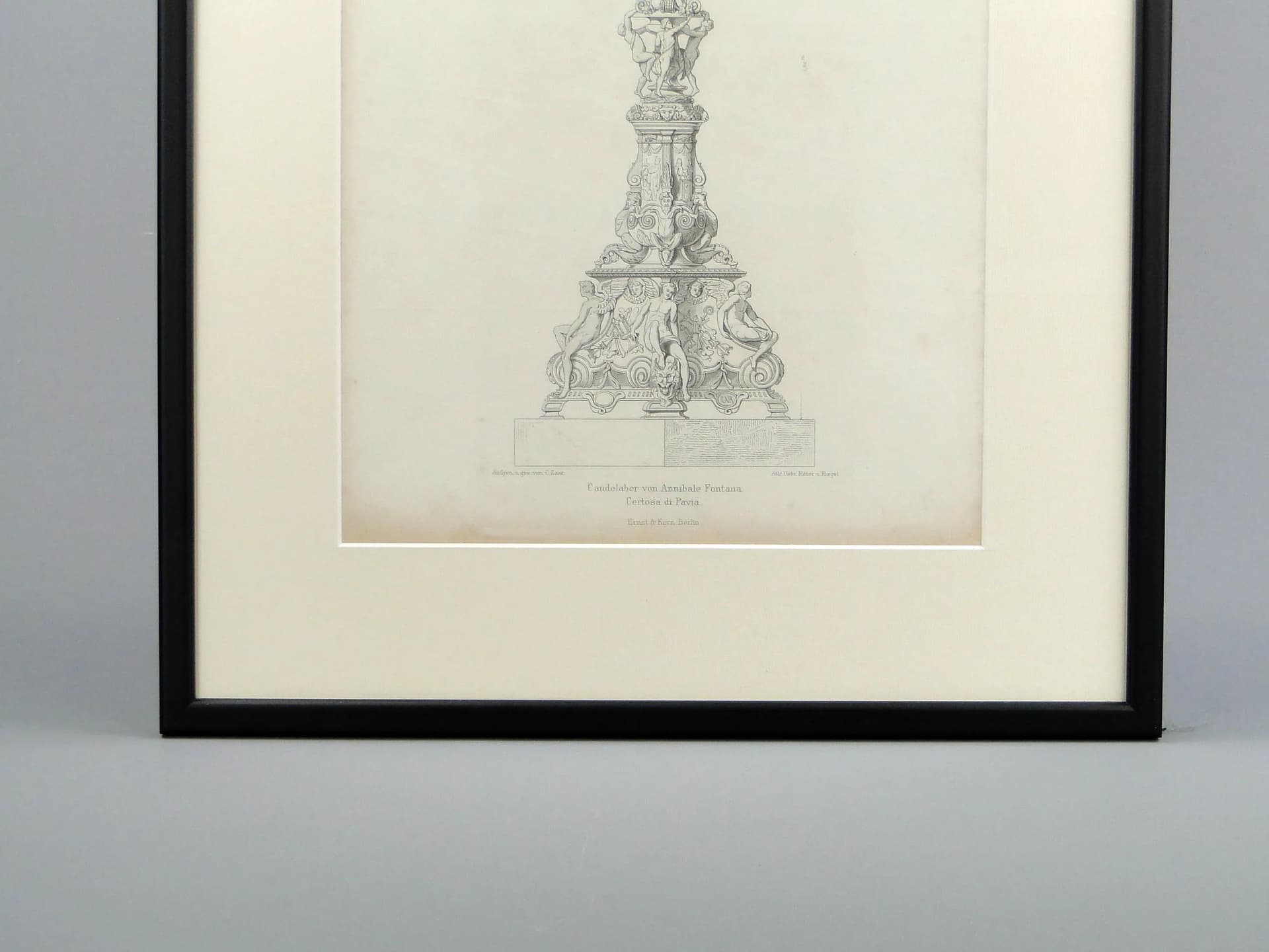 Grafika architektoniczna, czarny, papier, proj. A. Fontana, Niemcy, XIX w. - 11589