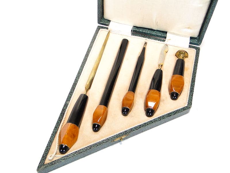 Komplet bakelitowych przyborów piśmienniczych Art Deco 1920 - 174040