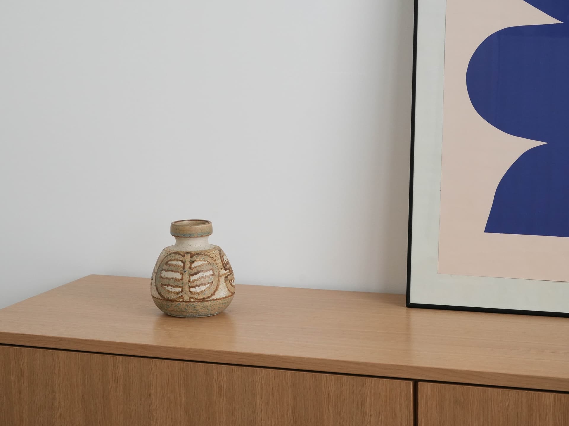 Wazon, beżowy, ceramika, Søholm, Dania, lata 60. - 174048