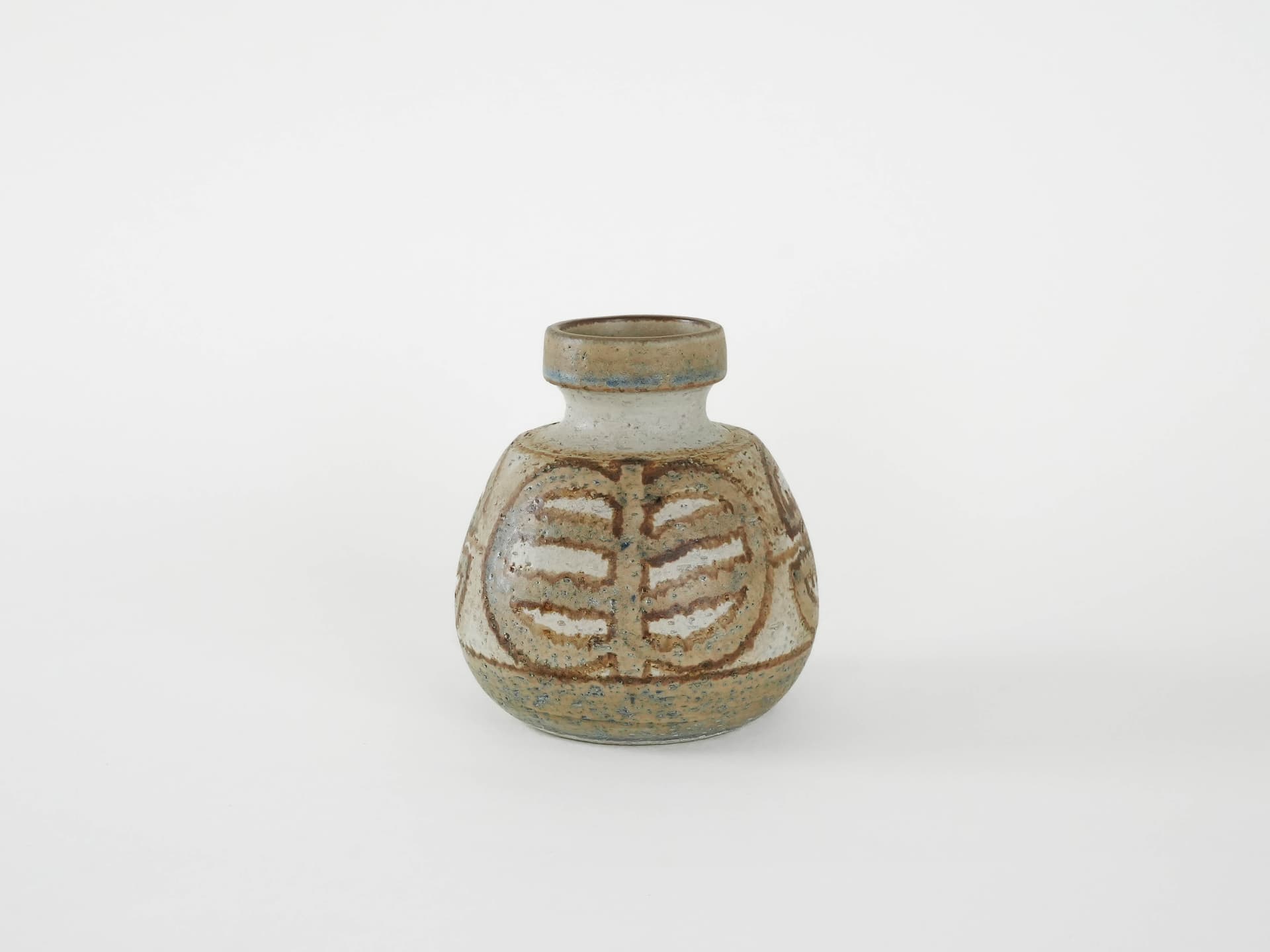 Wazon, beżowy, ceramika, Søholm, Dania, lata 60. - 174046