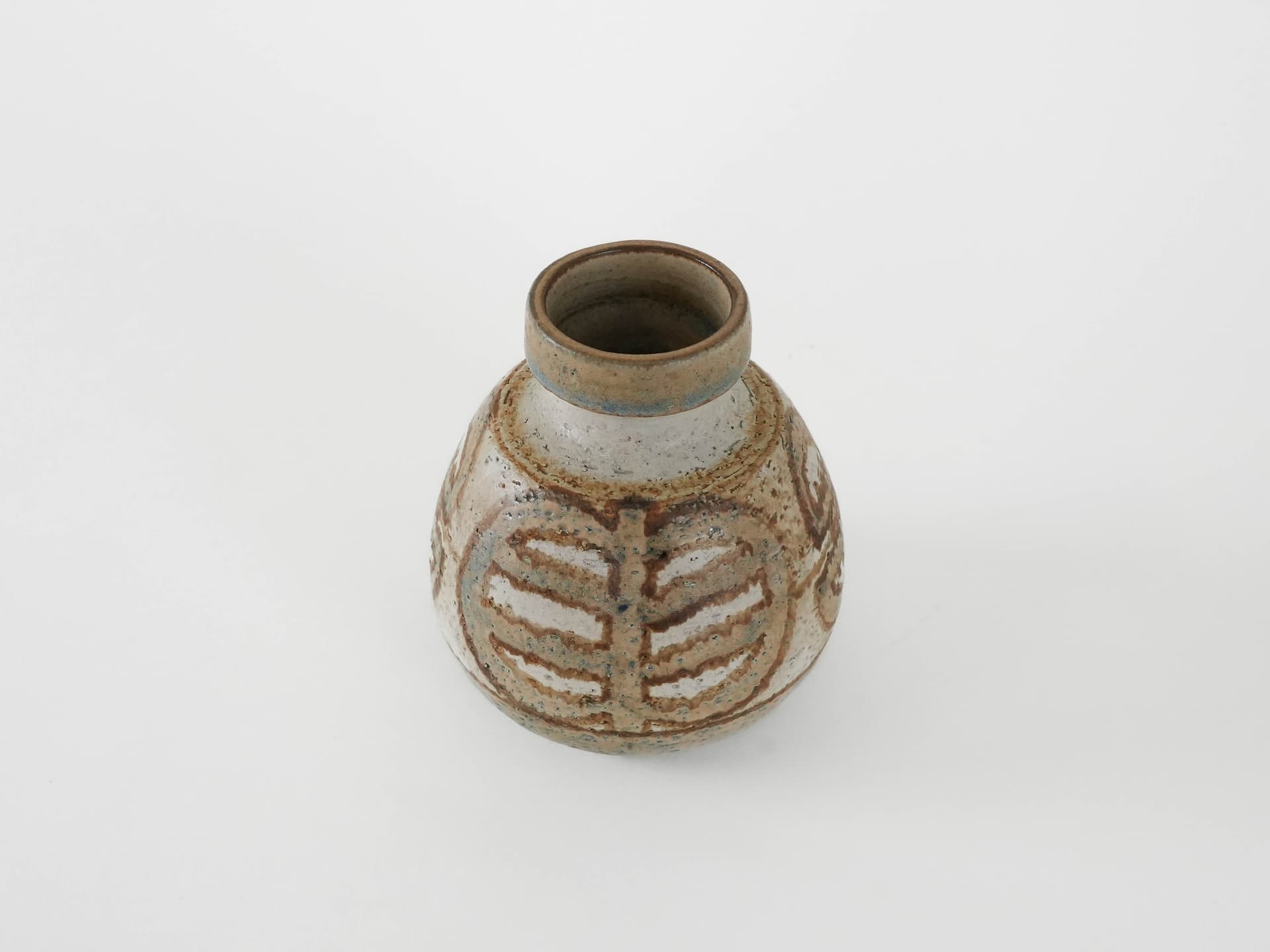 Wazon, beżowy, ceramika, Søholm, Dania, lata 60. - 174045