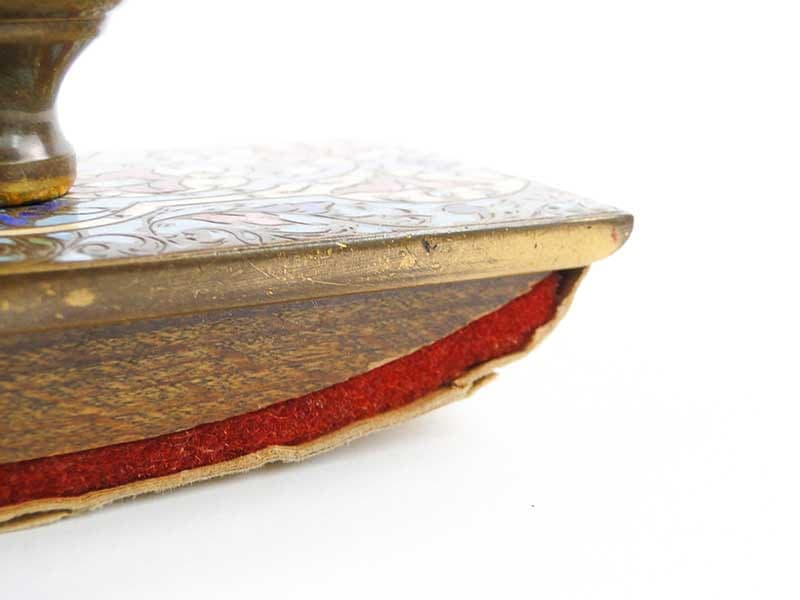 Bibularz z brązu na damskie biurko, emaliowany Francja XIX w - 174049