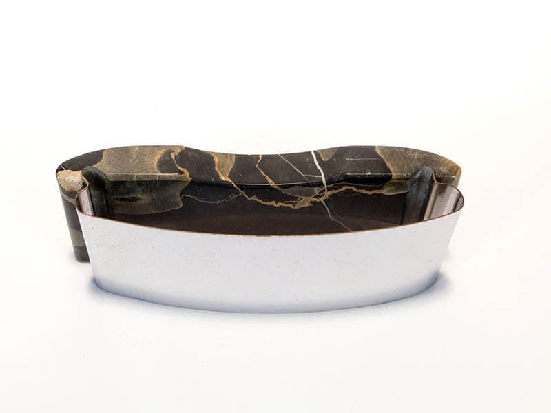 Desk blotter Art Deco, black marble, chromed steel, Poland, 1920s - 174064