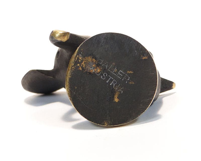 Figurka słonia, brąz ciemnobrązowy, proj. H. Baller, Austria, lata 50. - 174144