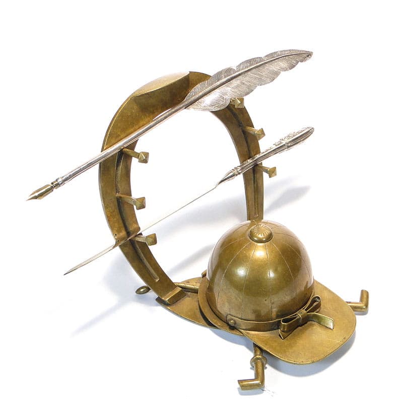 Desk inkwell, equestrian motif, gilt bronze, Poland, Art Nouveau, 19th c. - 174157