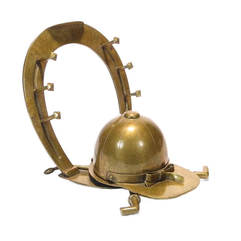 Desk inkwell, equestrian motif, gilt bronze, Poland, Art Nouveau, 19th c.