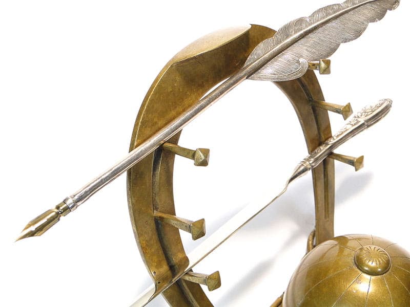 Desk inkwell, equestrian motif, gilt bronze, Poland, Art Nouveau, 19th c. - 174151