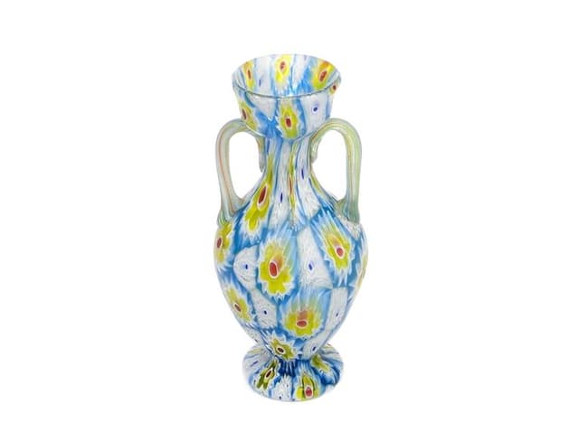 Millefiori vase, Murano, multicolor, glass, Fratelli Toso, Italy, early 20th c. - DIMENSION