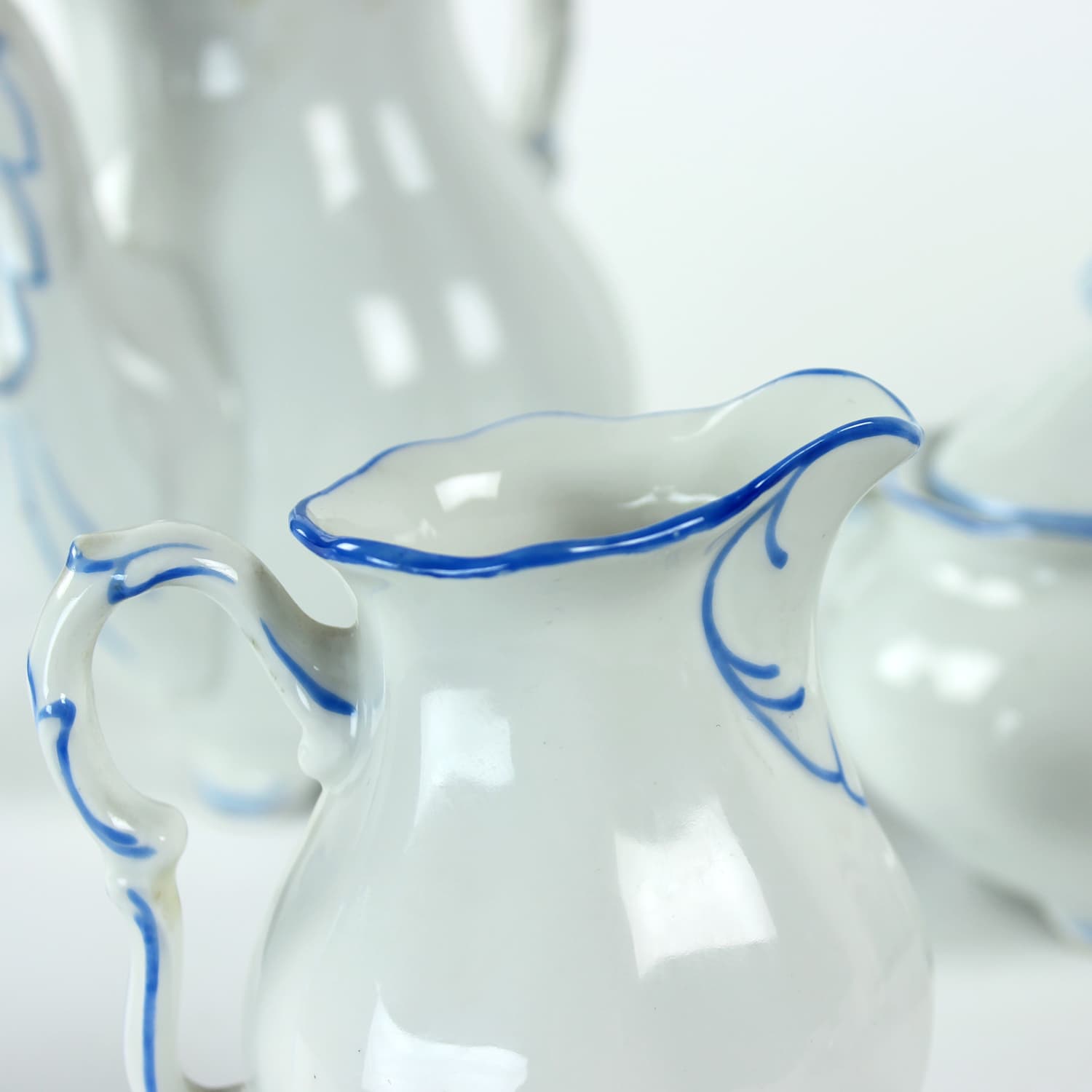 Zestaw do kawy i herbaty, biały, porcelana, Pirkenhammer Brezova, Czechy, lata 60. - 174338