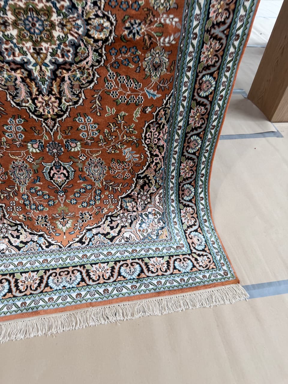 Rug Ghoum/Qom 205x125 cm, natural silk, India - 174451