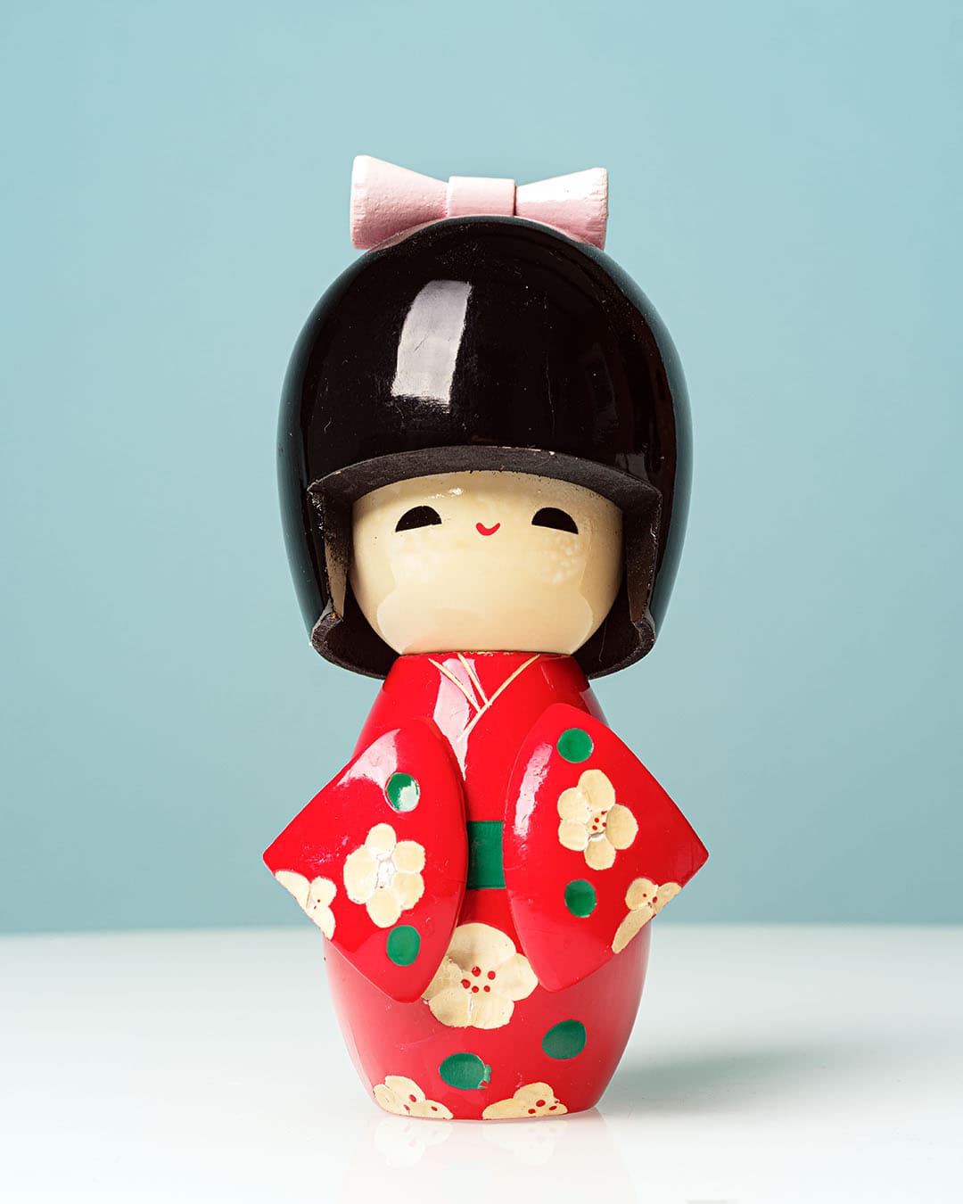 Zestaw trzech lalek Kokeshi, multikolor, drewno, Japonia, lata 60. - 174592