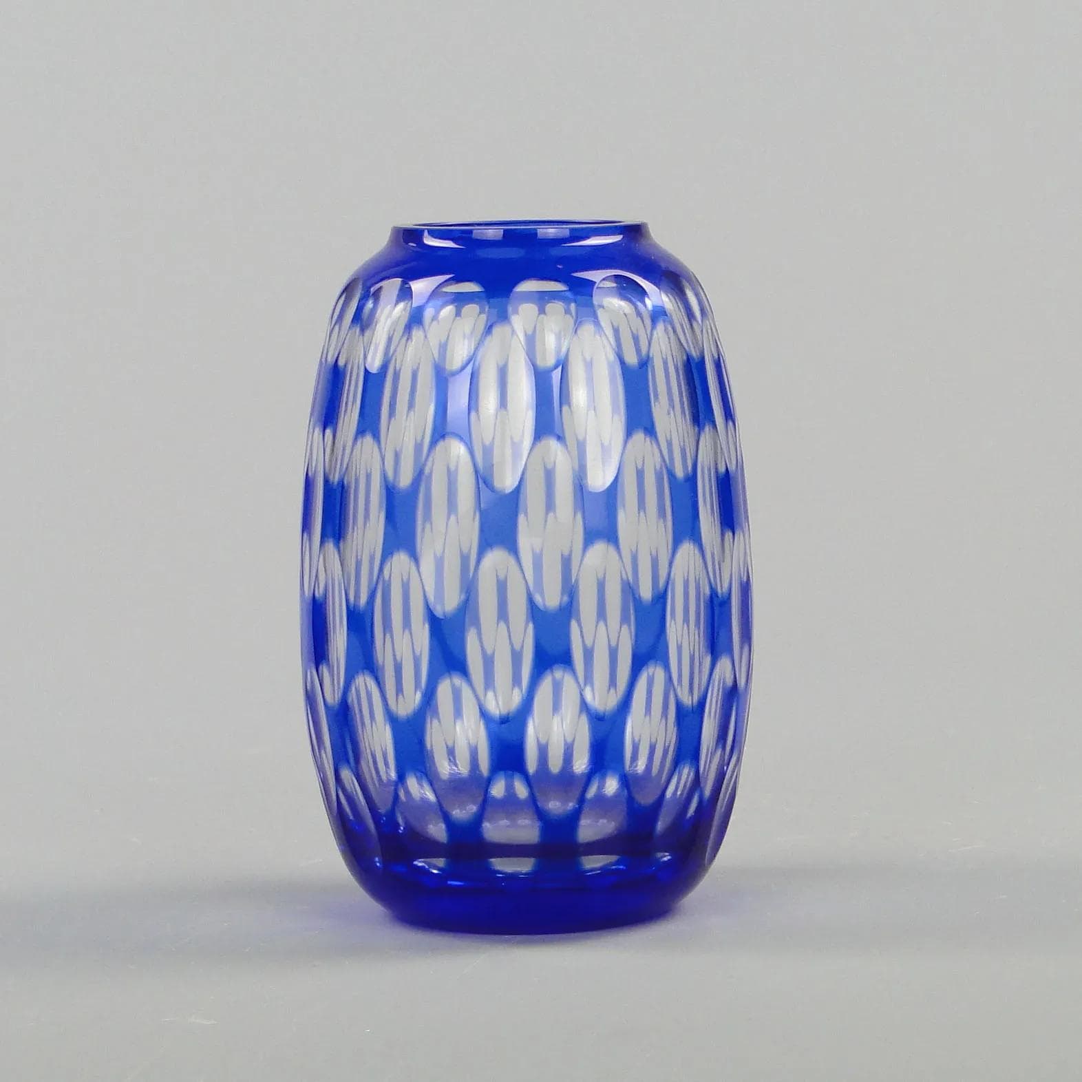 Wazon Art Deco, szkło niebieski, Mühlhaus, Niemcy, lata 20. - 11625