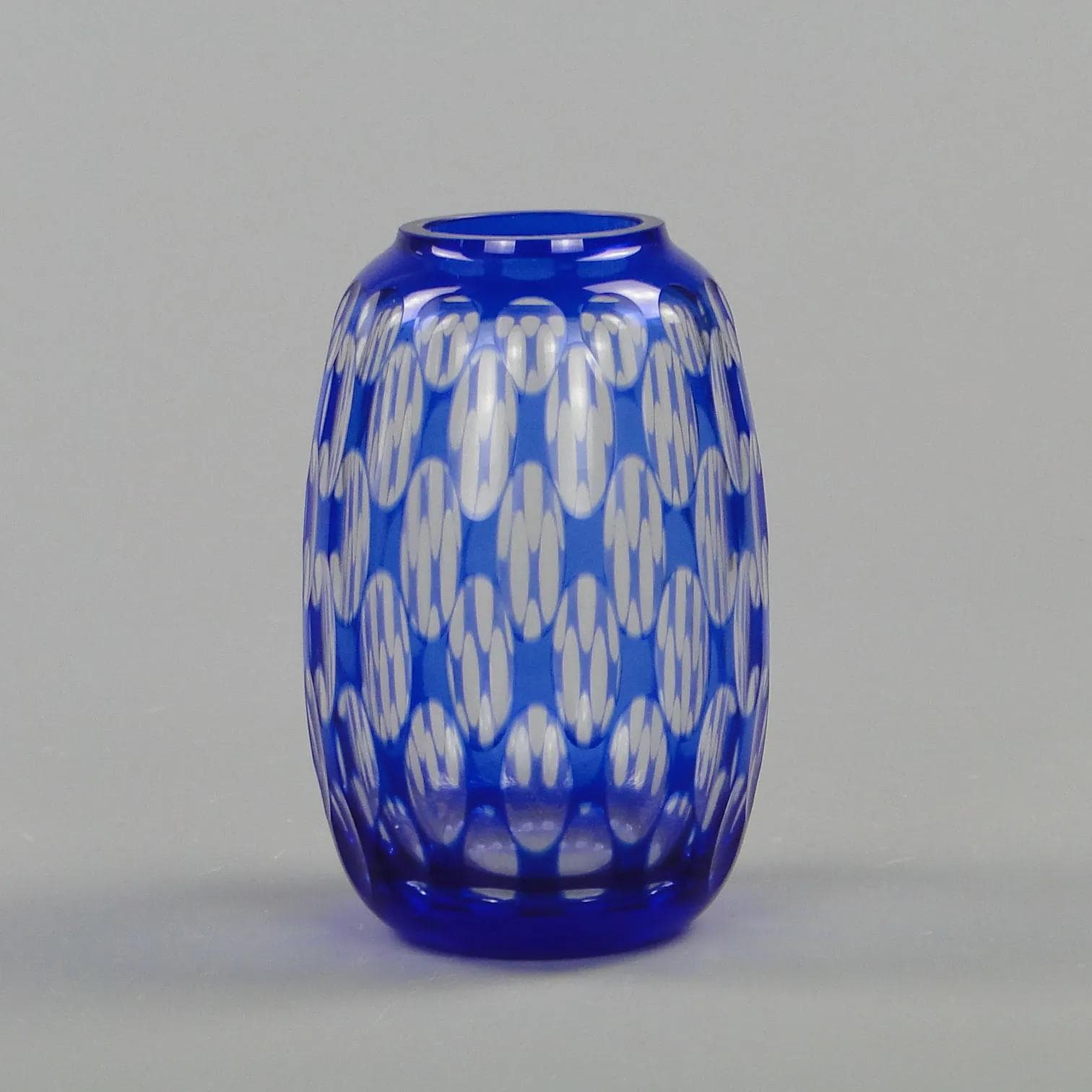 Wazon Art Deco, szkło niebieski, Mühlhaus, Niemcy, lata 20. - 11626