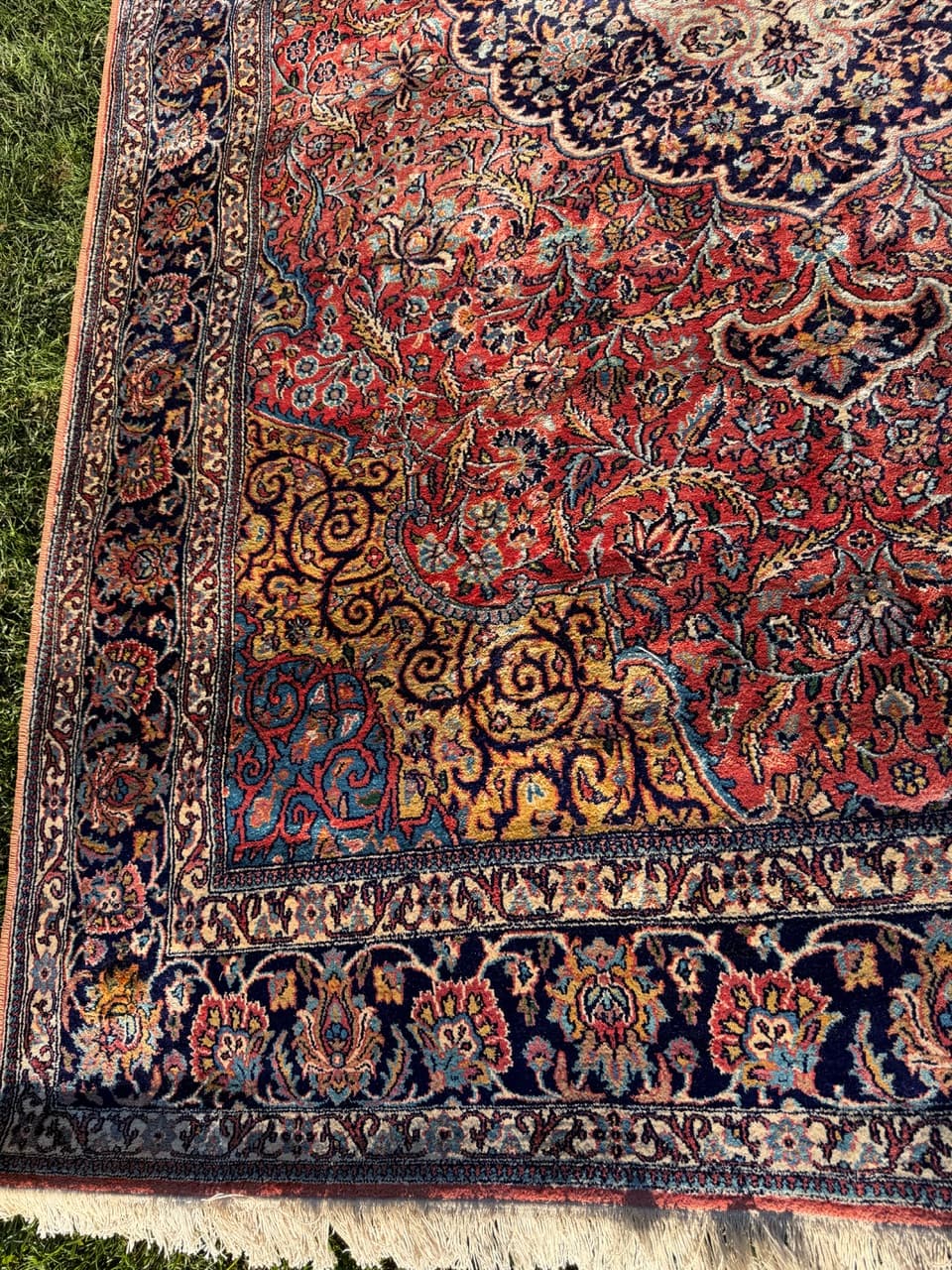 Rug Ghoum, red, silk, India, 280x175 cm - 174606