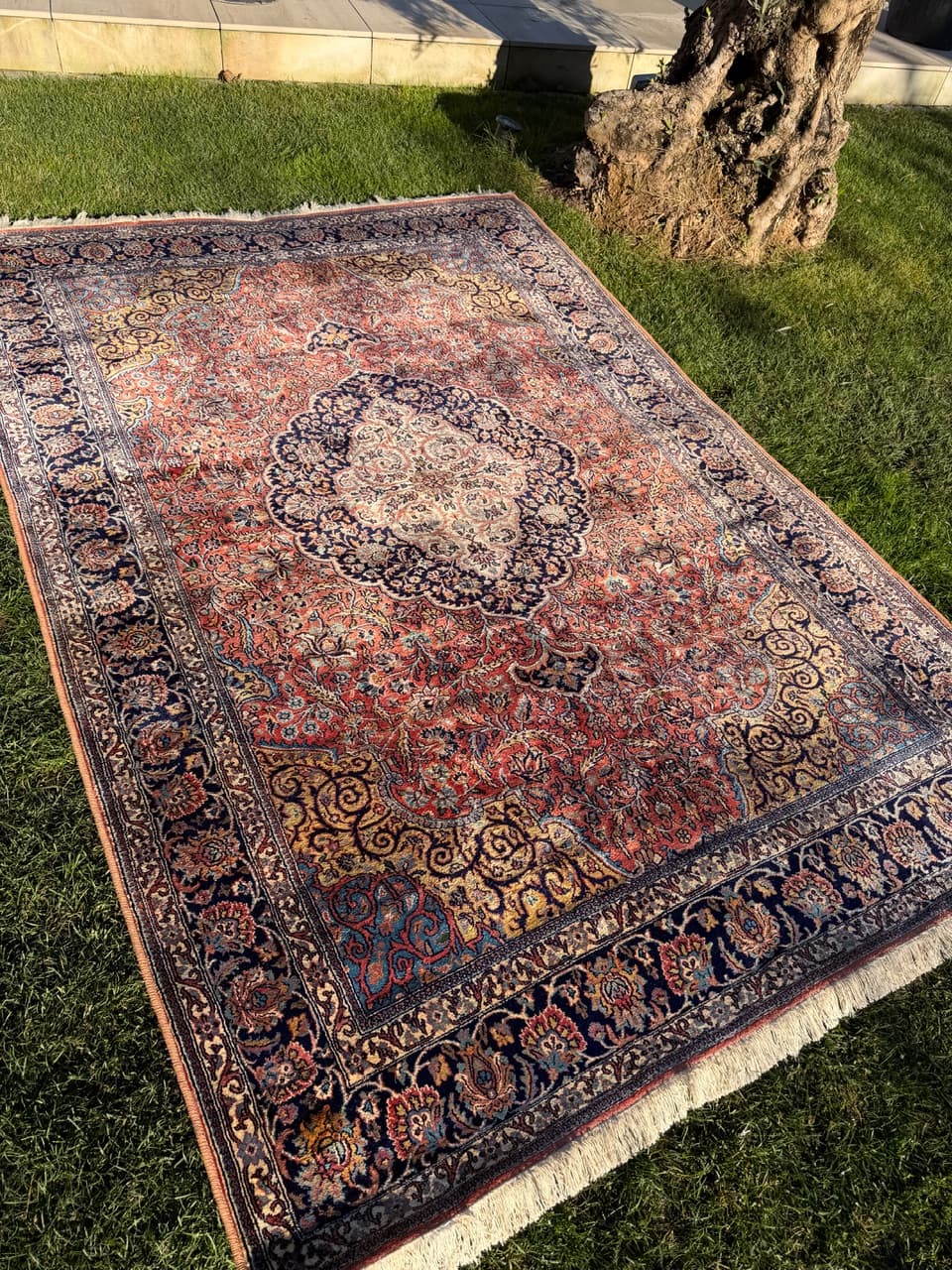 Rug Ghoum, red, silk, India, 280x175 cm - 174605