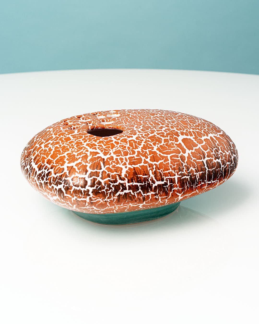 Wazon ikebana, pomarańczowy, ceramika, Węgry, lata 70. - 174610