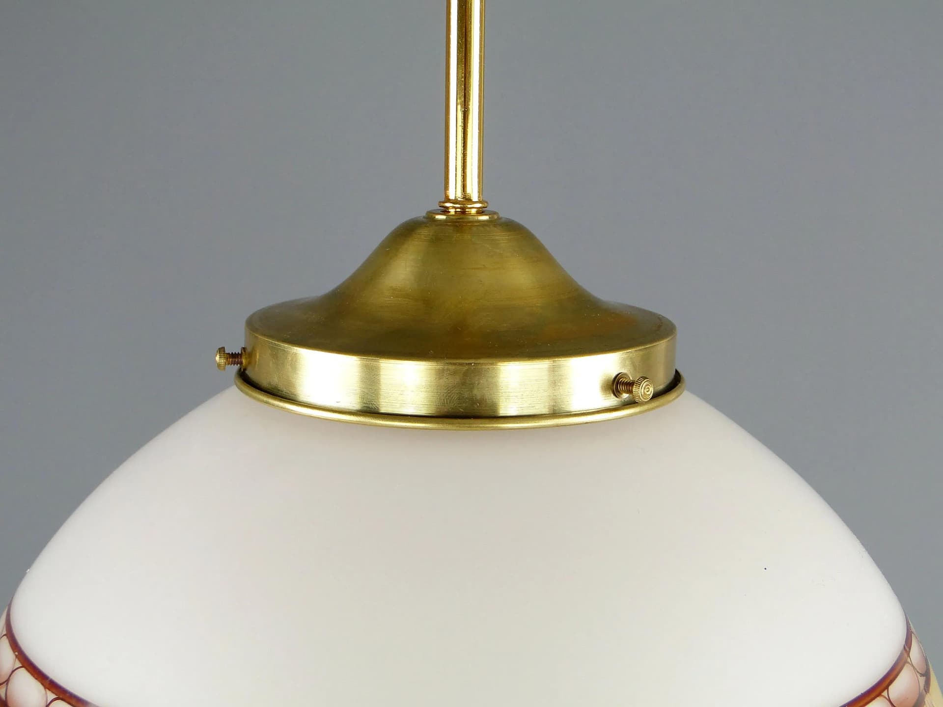 Pendant lamp, Art Deco, ivory white glass, brass, Austria, early 20th c. - 11622