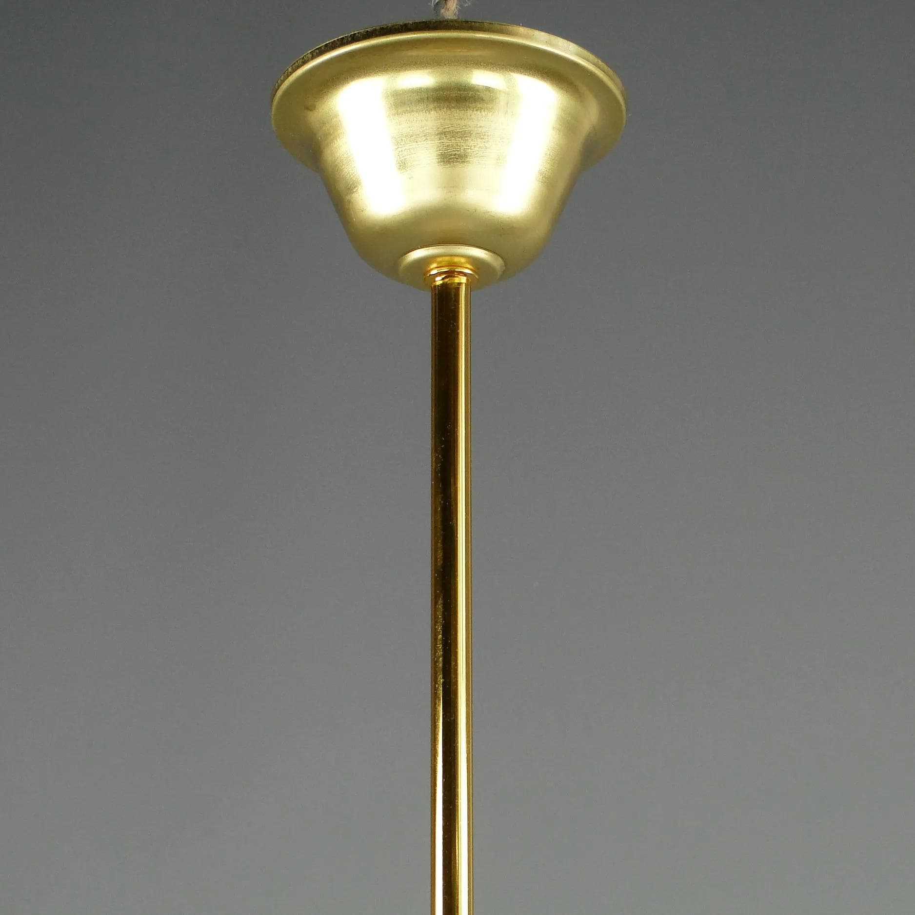 Pendant lamp, Art Deco, ivory white glass, brass, Austria, early 20th c. - 11623