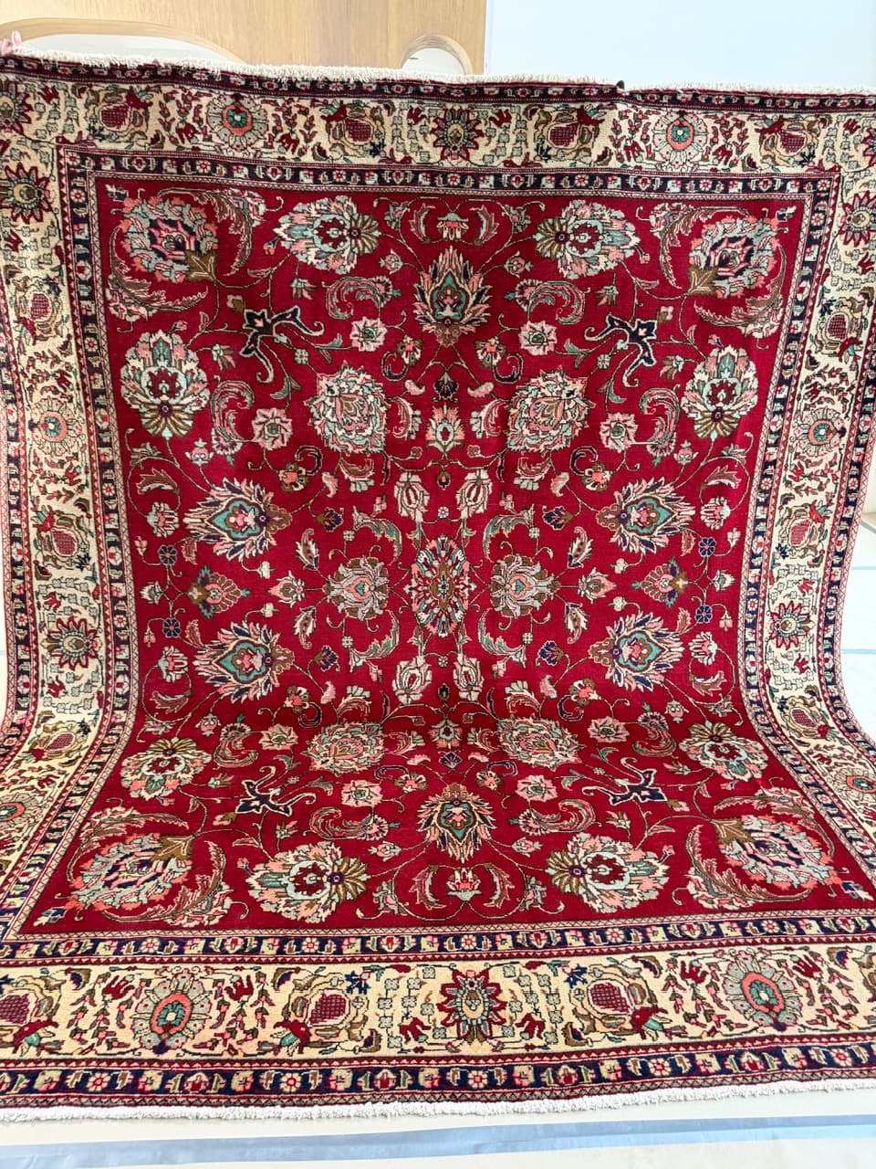 Persian Rug Tabriz 340x290 cm, red, wool, Iran - 174688