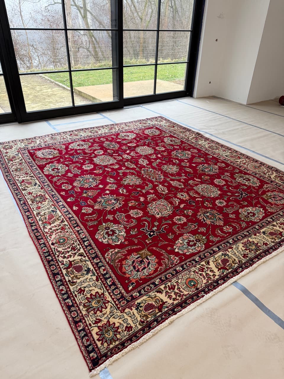 Persian Rug Tabriz 340x290 cm, red, wool, Iran - 174684