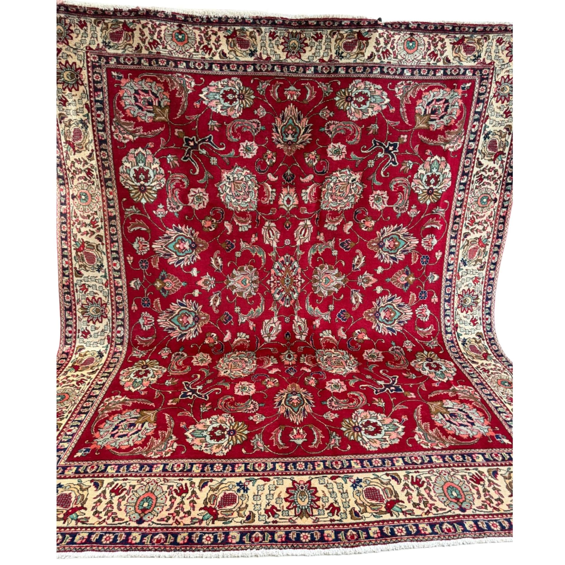 Persian Rug Tabriz 340x290 cm, red, wool, Iran
