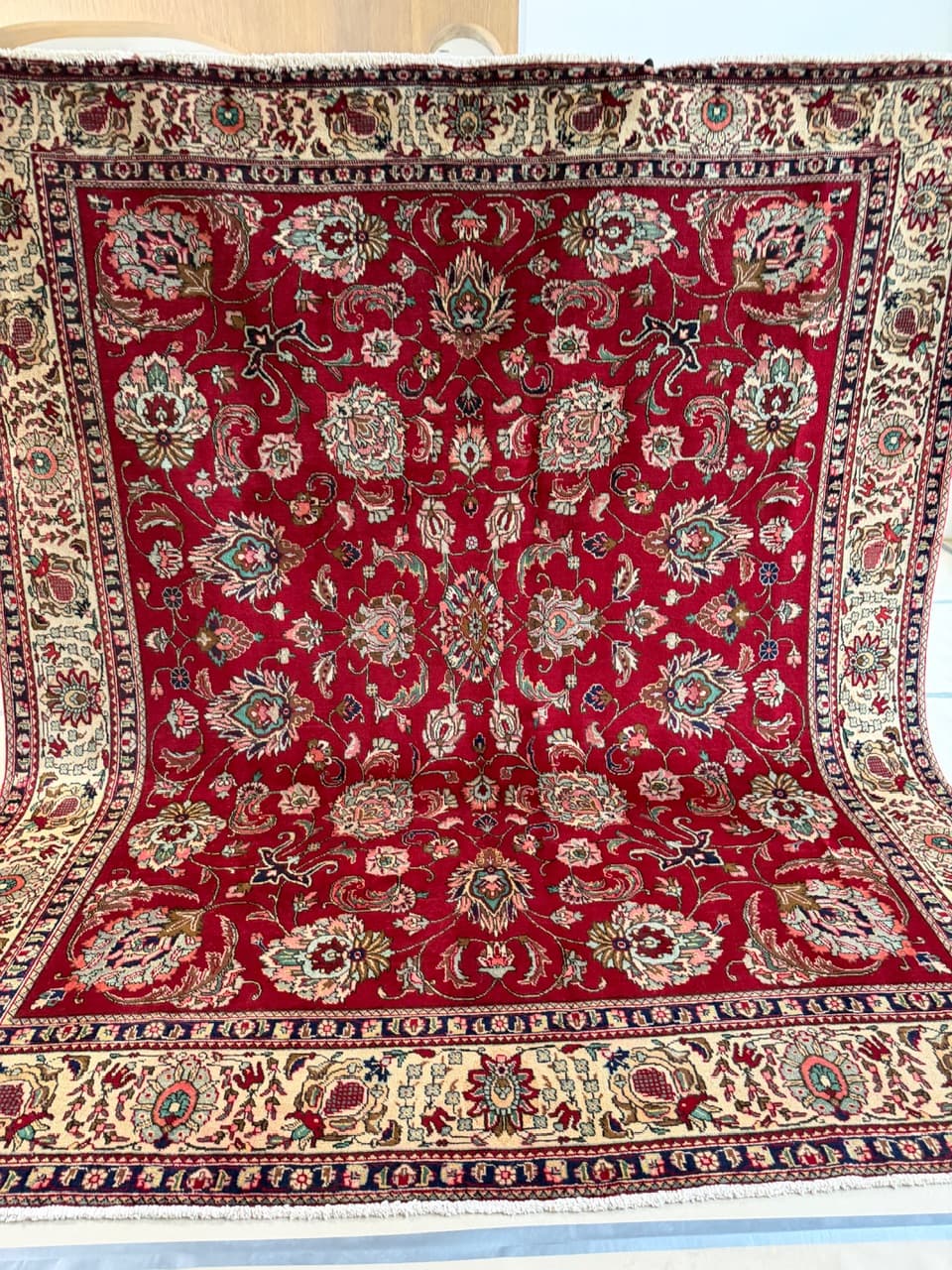 Persian Rug Tabriz 340x290 cm, red, wool, Iran - 174686